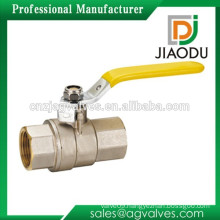 Zhejiang manufacturer forged female original brass color natural ball valve female for gas with yellow handle